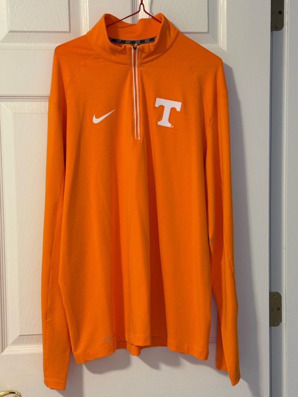 Tennessee Vols Nike Dry Fit Men's Orange Quarter-Zip with White 'T' Logo